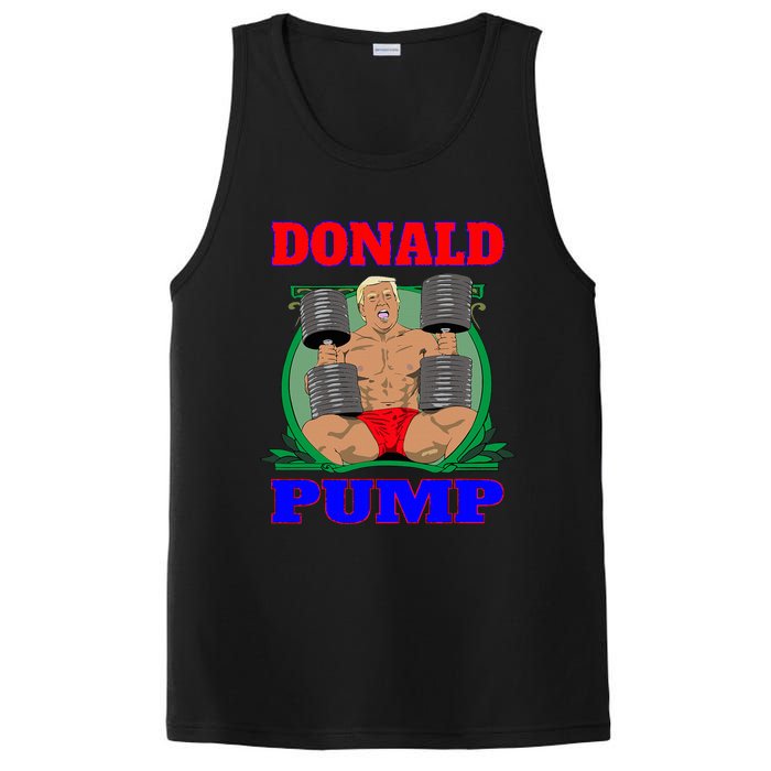 Funny Trump Donald Pump Gym PosiCharge Competitor Tank