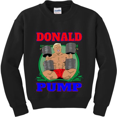 Funny Trump Donald Pump Gym Kids Sweatshirt