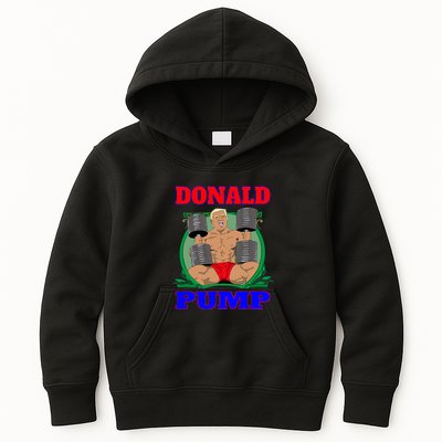 Funny Trump Donald Pump Gym Kids Hoodie