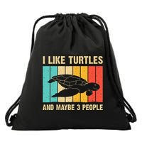 Funny Turtle Design Sea Turtle Lover Drawstring Bag