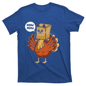 Funny Thanksgiving Day Fake Cat Turkey Meow Animal Farmer T-Shirt