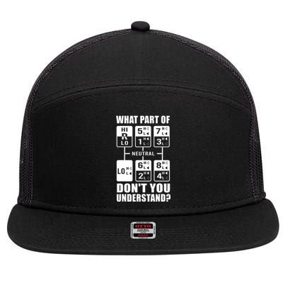 Funny Trucker Design Big Rig Trucker Truck Drive 7 Panel Mesh Trucker Snapback Hat