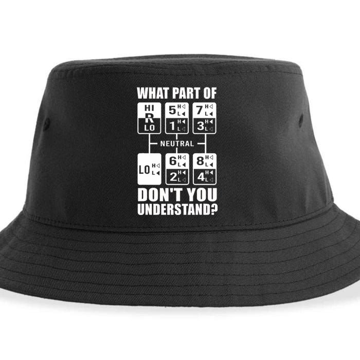 Funny Trucker Design Big Rig Trucker Truck Drive Sustainable Bucket Hat