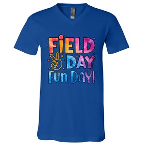 Funny Tie Dye Field Day Fun Day For Teacher Field Day Meaningful Gift V-Neck T-Shirt