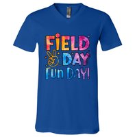 Funny Tie Dye Field Day Fun Day For Teacher Field Day Meaningful Gift V-Neck T-Shirt