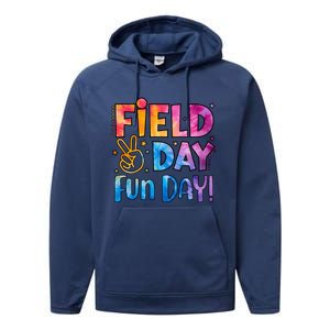 Funny Tie Dye Field Day Fun Day For Teacher Field Day Meaningful Gift Performance Fleece Hoodie