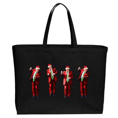 Funny Trump Dance Santa Claus Christmas Xmas Pajamas Holiday Cotton Canvas Jumbo Tote