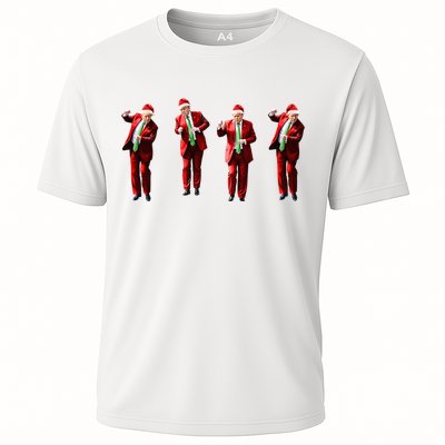 Funny Trump Dance Santa Claus Christmas Xmas Pajamas Holiday Cooling Performance Crew T-Shirt