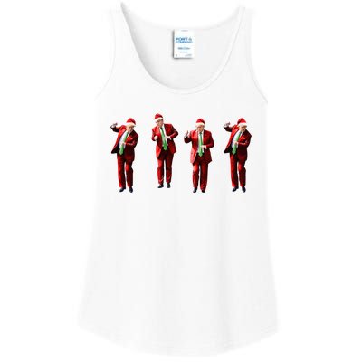 Funny Trump Dance Santa Claus Christmas Xmas Pajamas Holiday Ladies Essential Tank