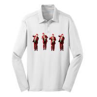 Funny Trump Dance Santa Claus Christmas Xmas Pajamas Holiday Silk Touch Performance Long Sleeve Polo