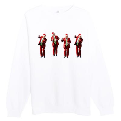 Funny Trump Dance Santa Claus Christmas Xmas Pajamas Holiday Premium Crewneck Sweatshirt