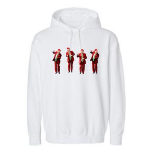 Funny Trump Dance Santa Claus Christmas Xmas Pajamas Holiday Garment-Dyed Fleece Hoodie