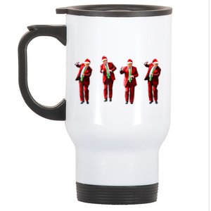 Funny Trump Dance Santa Claus Christmas Xmas Pajamas Holiday Stainless Steel Travel Mug