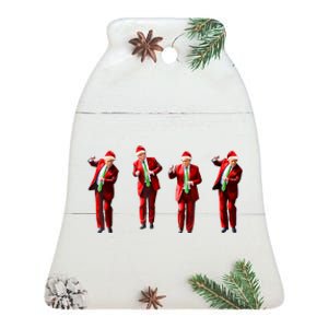 Funny Trump Dance Santa Claus Christmas Xmas Pajamas Holiday Ceramic Bell Ornament