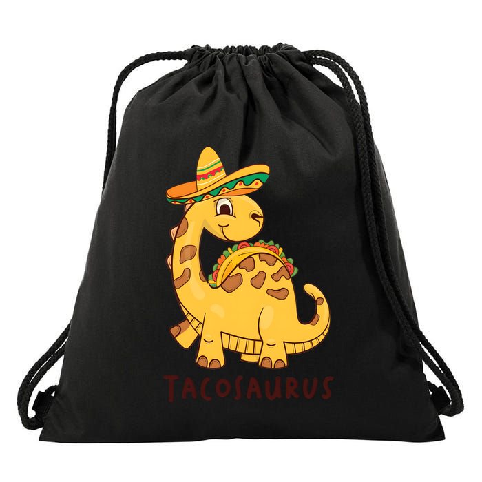 Funny Taco Dinosaur Tacosaurus Cinco De Mayo Drawstring Bag