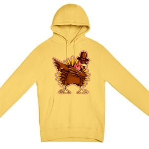 Funny Thanksgiving Dabbing Turkey Premium Pullover Hoodie