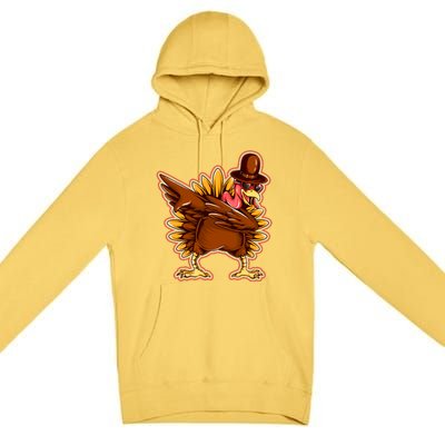 Funny Thanksgiving Dabbing Turkey Premium Pullover Hoodie