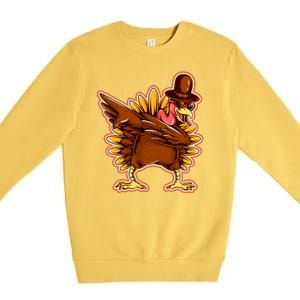 Funny Thanksgiving Dabbing Turkey Premium Crewneck Sweatshirt