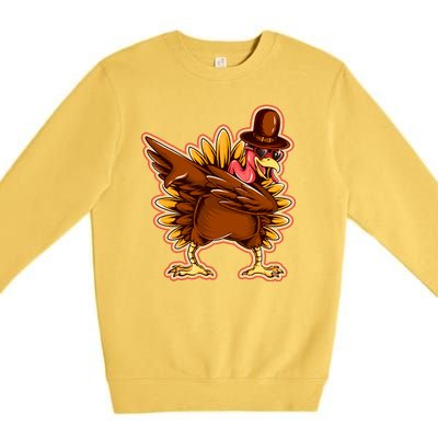 Funny Thanksgiving Dabbing Turkey Premium Crewneck Sweatshirt