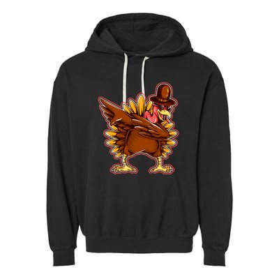 Funny Thanksgiving Dabbing Turkey Garment-Dyed Fleece Hoodie