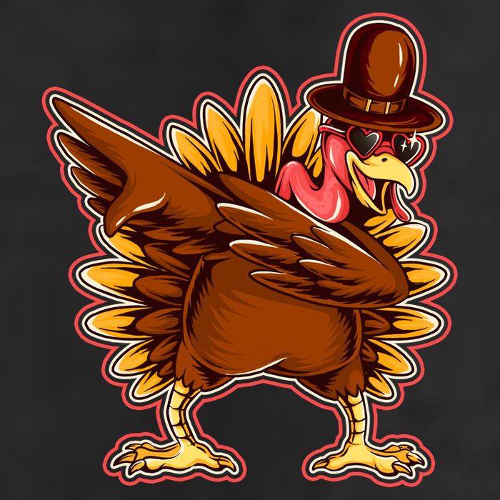 Funny Thanksgiving Dabbing Turkey Adult Drive Performance Visor