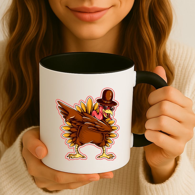 Funny Thanksgiving Dabbing Turkey Mug