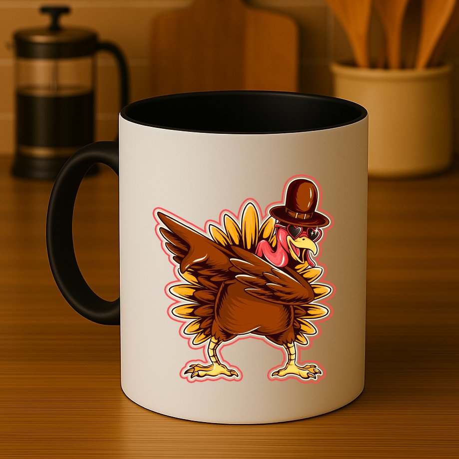 Funny Thanksgiving Dabbing Turkey Mug