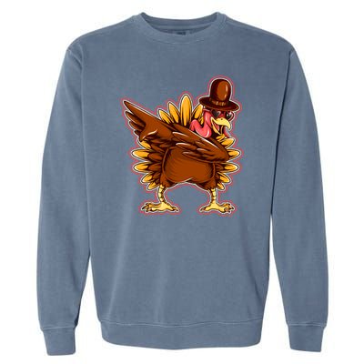 Funny Thanksgiving Dabbing Turkey Garment-Dyed Sweatshirt