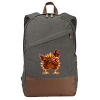 Funny Thanksgiving Dabbing Turkey Cotton Canvas Backpack