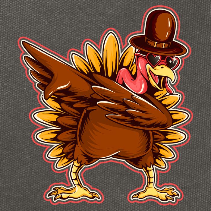 Funny Thanksgiving Dabbing Turkey Cotton Canvas Backpack