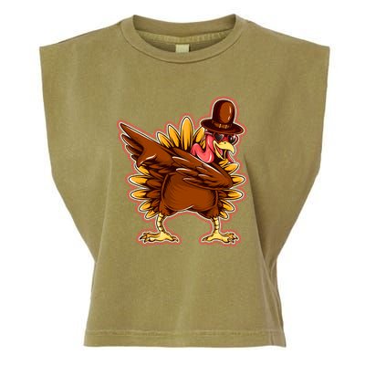 Funny Thanksgiving Dabbing Turkey Garment-Dyed Women's Muscle Tee
