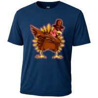 Funny Thanksgiving Dabbing Turkey Cooling Performance Crew T-Shirt
