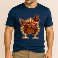 Funny Thanksgiving Dabbing Turkey Cooling Performance Crew T-Shirt