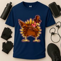 Funny Thanksgiving Dabbing Turkey Cooling Performance Crew T-Shirt