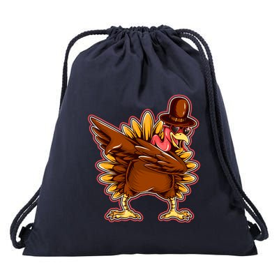Funny Thanksgiving Dabbing Turkey Drawstring Bag