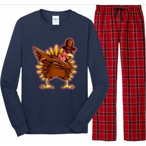 Funny Thanksgiving Dabbing Turkey Long Sleeve Pajama Set