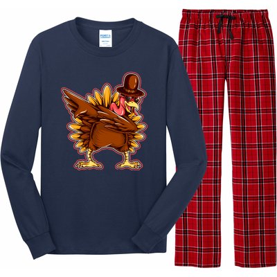 Funny Thanksgiving Dabbing Turkey Long Sleeve Pajama Set