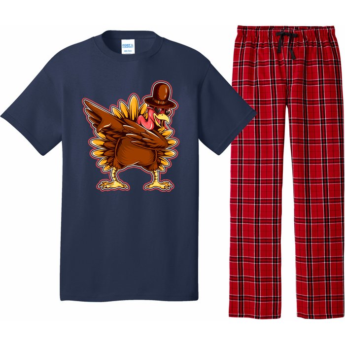 Funny Thanksgiving Dabbing Turkey Pajama Set