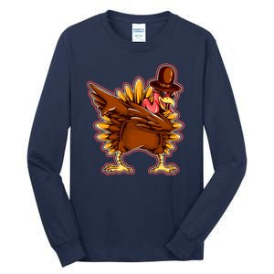 Funny Thanksgiving Dabbing Turkey Tall Long Sleeve T-Shirt