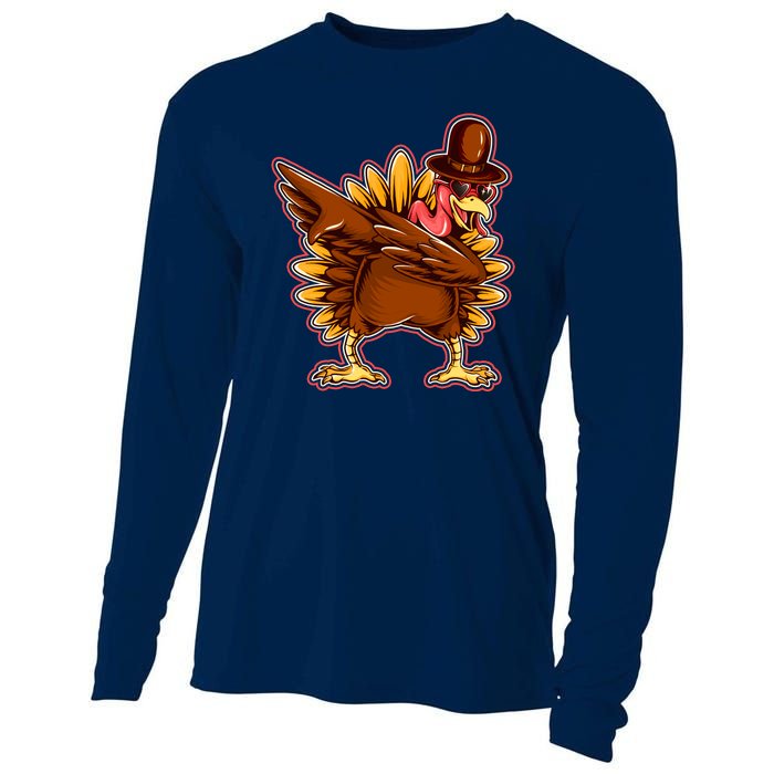 Funny Thanksgiving Dabbing Turkey Cooling Performance Long Sleeve Crew