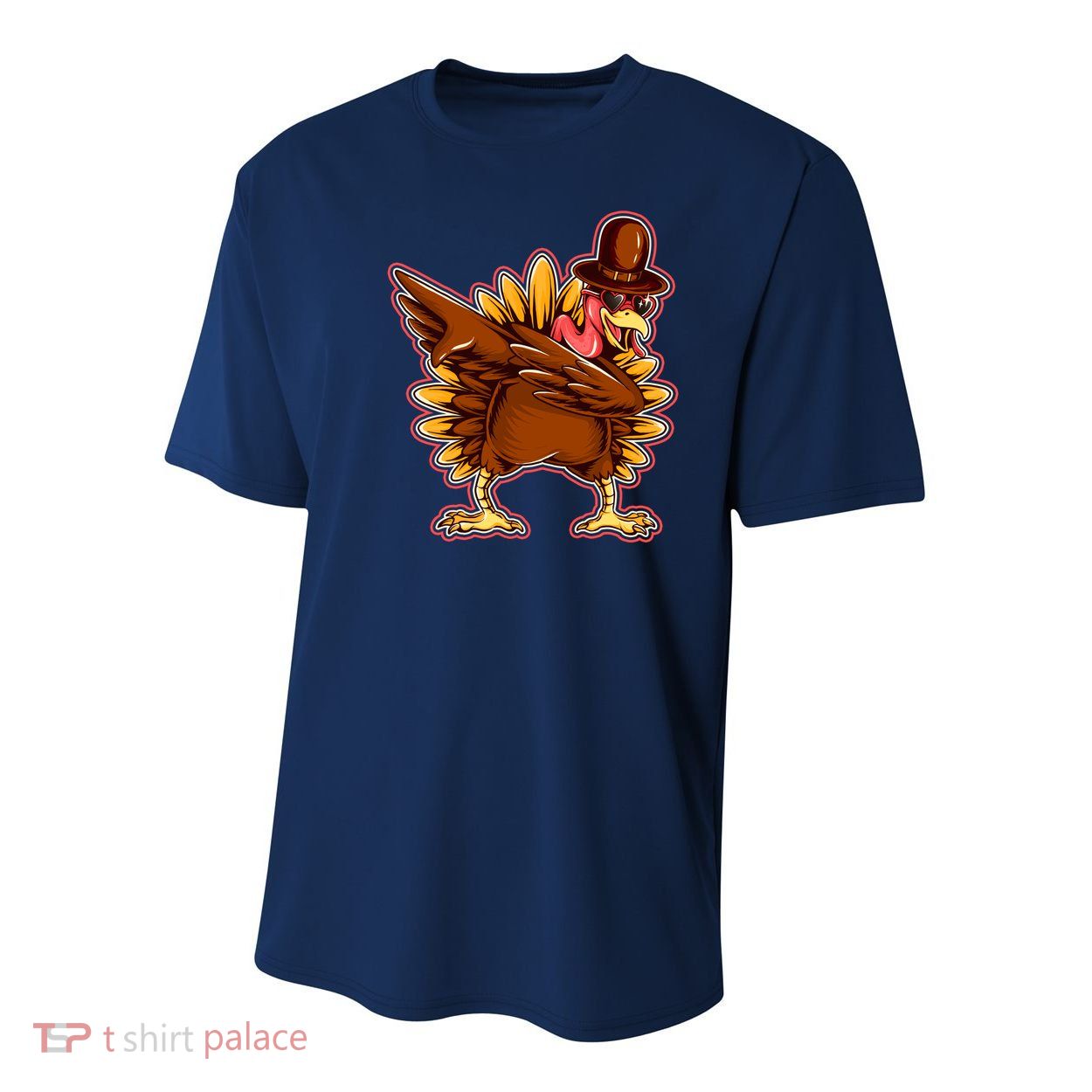 Funny Thanksgiving Dabbing Turkey Youth Performance Sprint T-Shirt