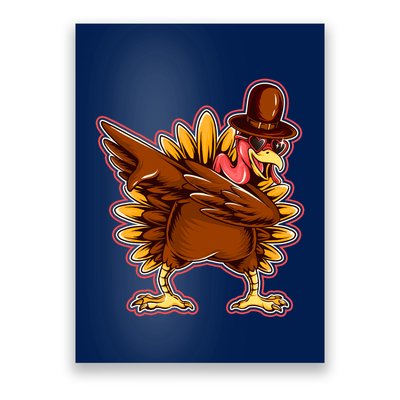 Funny Thanksgiving Dabbing Turkey Poster