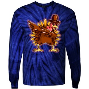 Funny Thanksgiving Dabbing Turkey Tie-Dye Long Sleeve Shirt