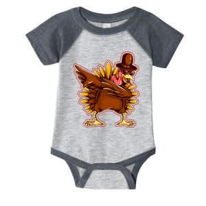 Funny Thanksgiving Dabbing Turkey Infant Baby Jersey Bodysuit