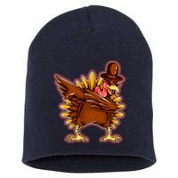 Funny Thanksgiving Dabbing Turkey Short Acrylic Beanie