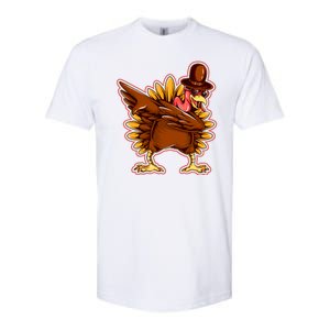 Funny Thanksgiving Dabbing Turkey Softstyle CVC T-Shirt