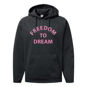 Freedom To Dream Funny Miami Beach Summer Performance Fleece Hoodie