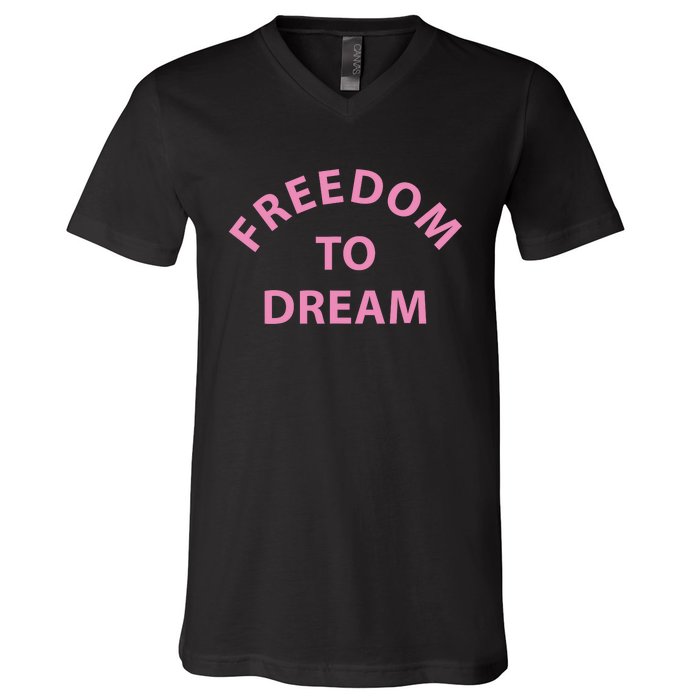 Freedom To Dream Funny Miami Beach Summer V-Neck T-Shirt