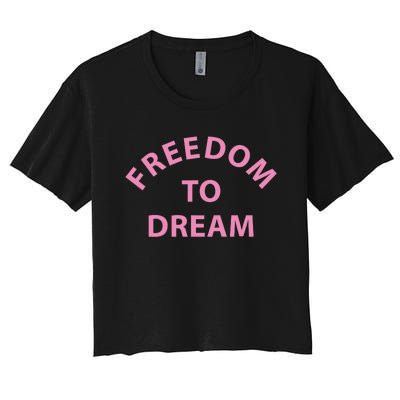 Freedom To Dream Funny Miami Beach Summer Women's Crop Top Tee