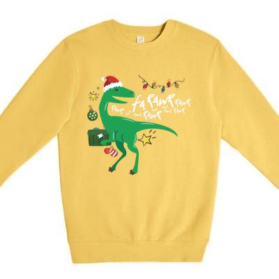 Funny Trex Dinosaur Ugly Christmas Fa Rawr Rawr Great Gift Premium Crewneck Sweatshirt